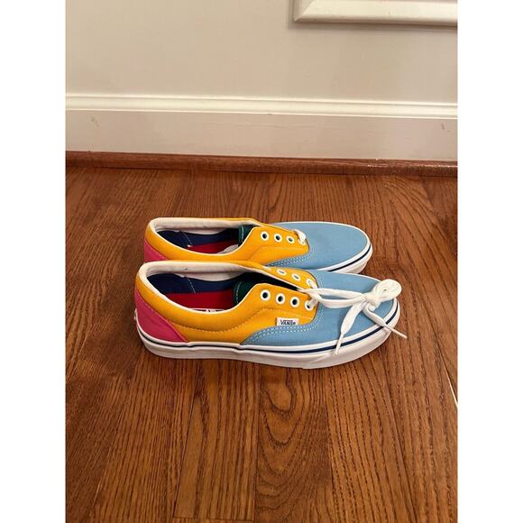 NEW Vans Authentic Era Color Block Blue Yellow Pink Skate Men's 5.5 Women's 7 - Picture 1 of 5